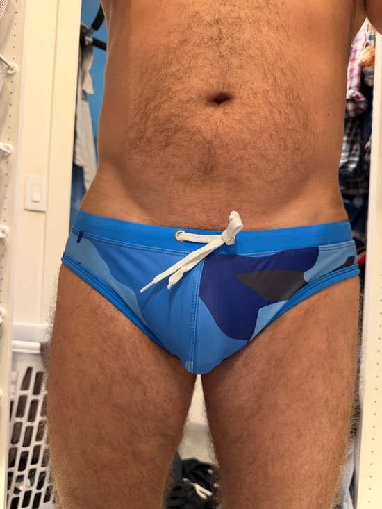 Other - Men's Blue Camo Swim Briefs with Drawstring Waist